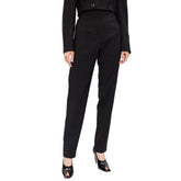 Black Elastane Casual Pants
